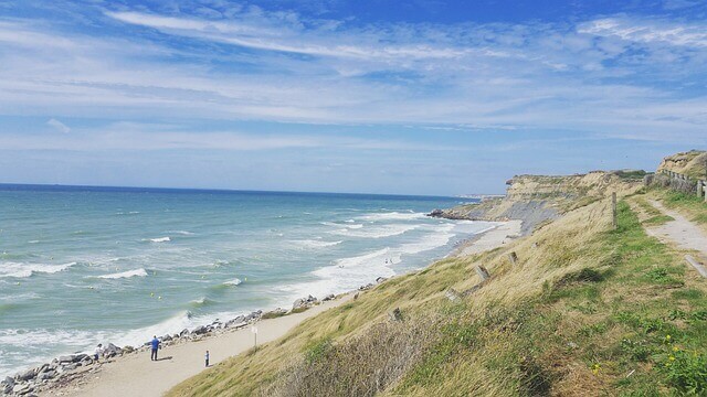 Vue panoramique de la côte maritime de la région Nord-Pas-de-Calais